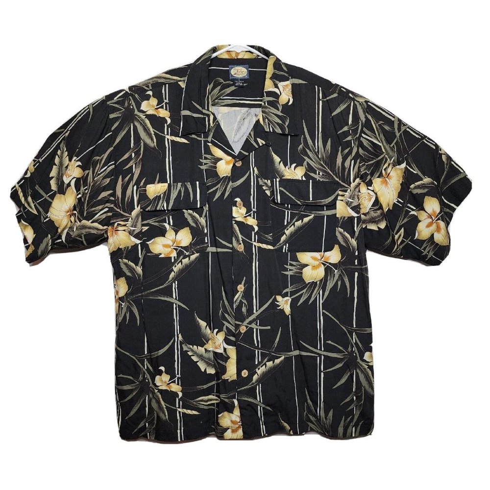 Tommy Bahama Hawaiian Shirt Button Up SS Relaxed Fit Rayon - Men's XL